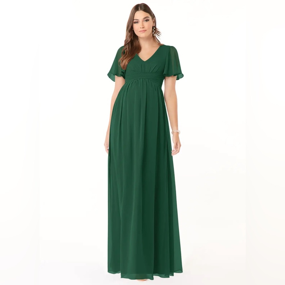 Azazie Verna Dress in Dark Green